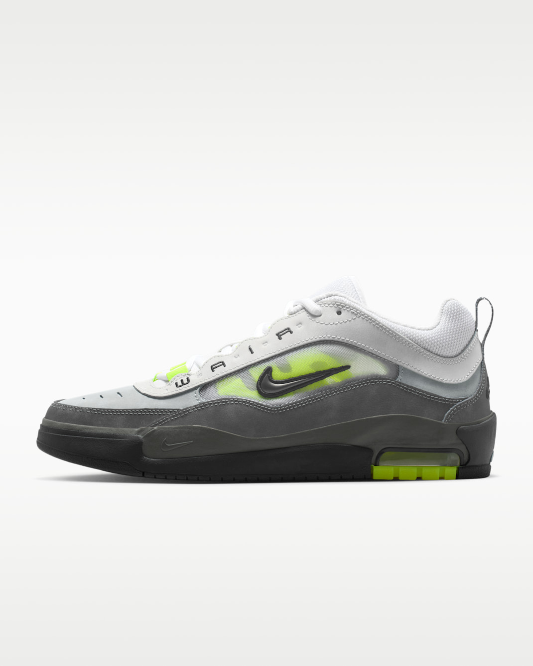 Nike Air Max Ishod Skate Shoes - Black/Anthracite/Light Graphite/Neon Yellow