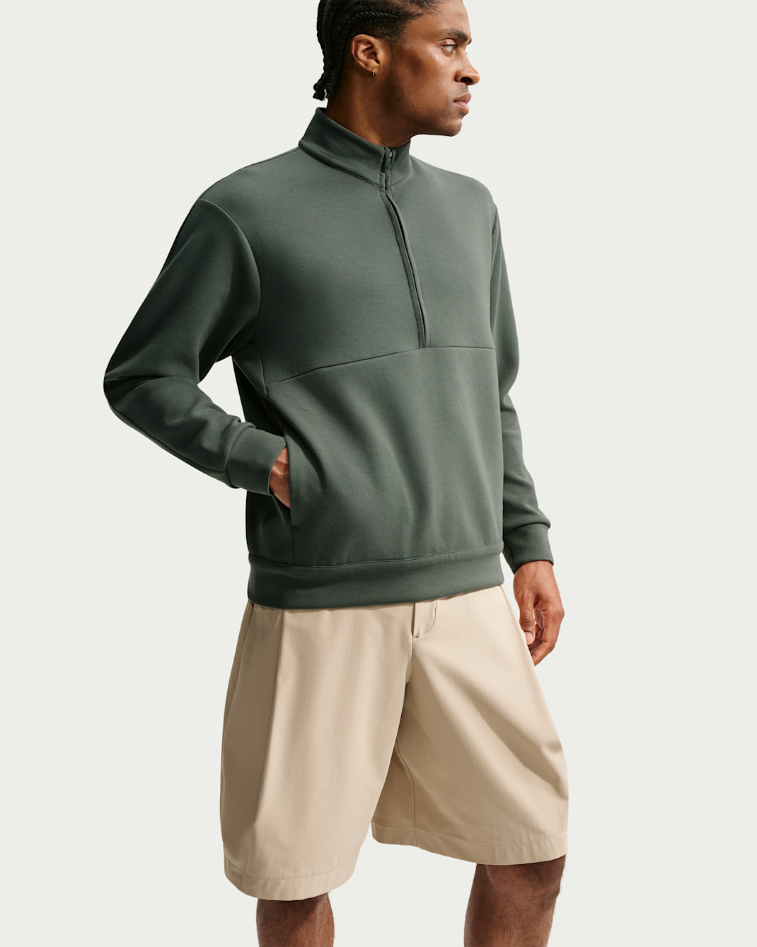 Maglia con zip a metà lunghezza Dri-FIT Nike 24.7 ImpossiblySoft – Uomo - Camo Green/Nero/Outdoor Green