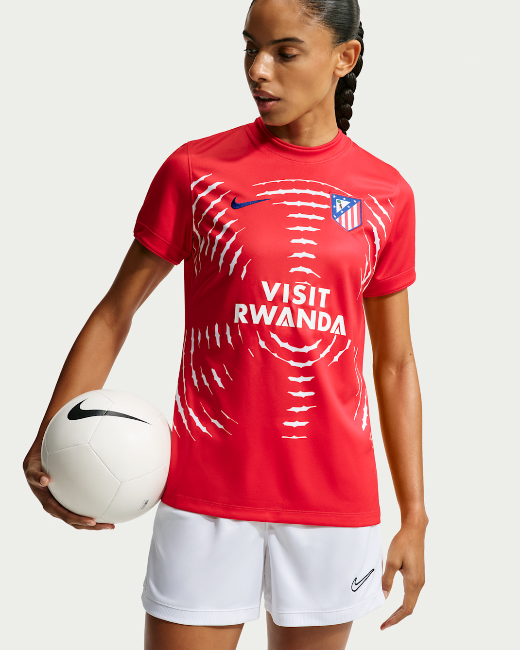 Atlético Madrid Home Women's Nike Dri-FIT Football Pre-Match Top - University Red/White/Deep Royal Blue