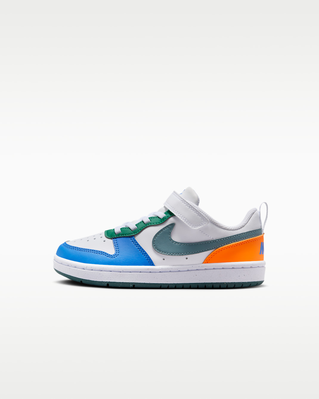 Nike Court Borough Low Recraft Younger Kids' Shoes - White/Malachite/Blue Crystal/Mineral Slate