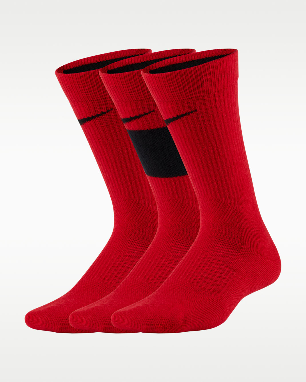 Calcetines largos de básquetbol para niños Nike Elite (3 pares) - Rojo universitario/Negro