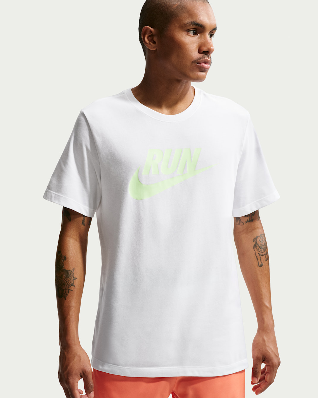 T-shirt de running Dri-FIT Nike pour homme - Blanc/Barely Volt