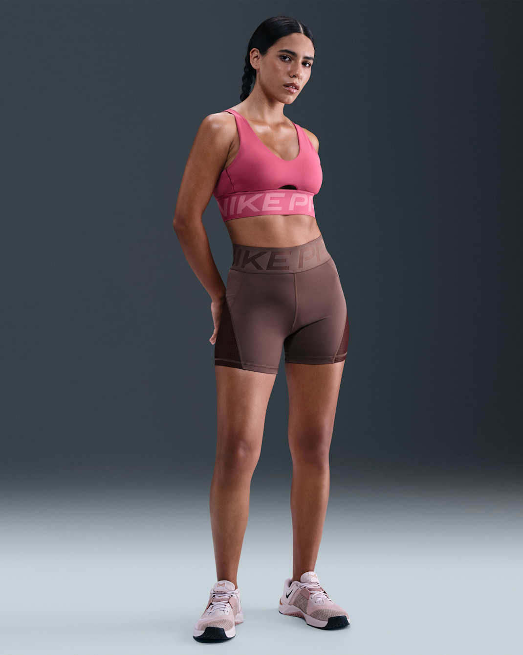 Cycliste taille haute Dri-FIT Nike Pro Sculpt 13 cm pour femme - Tattoo/Burgundy Crush/Blanc