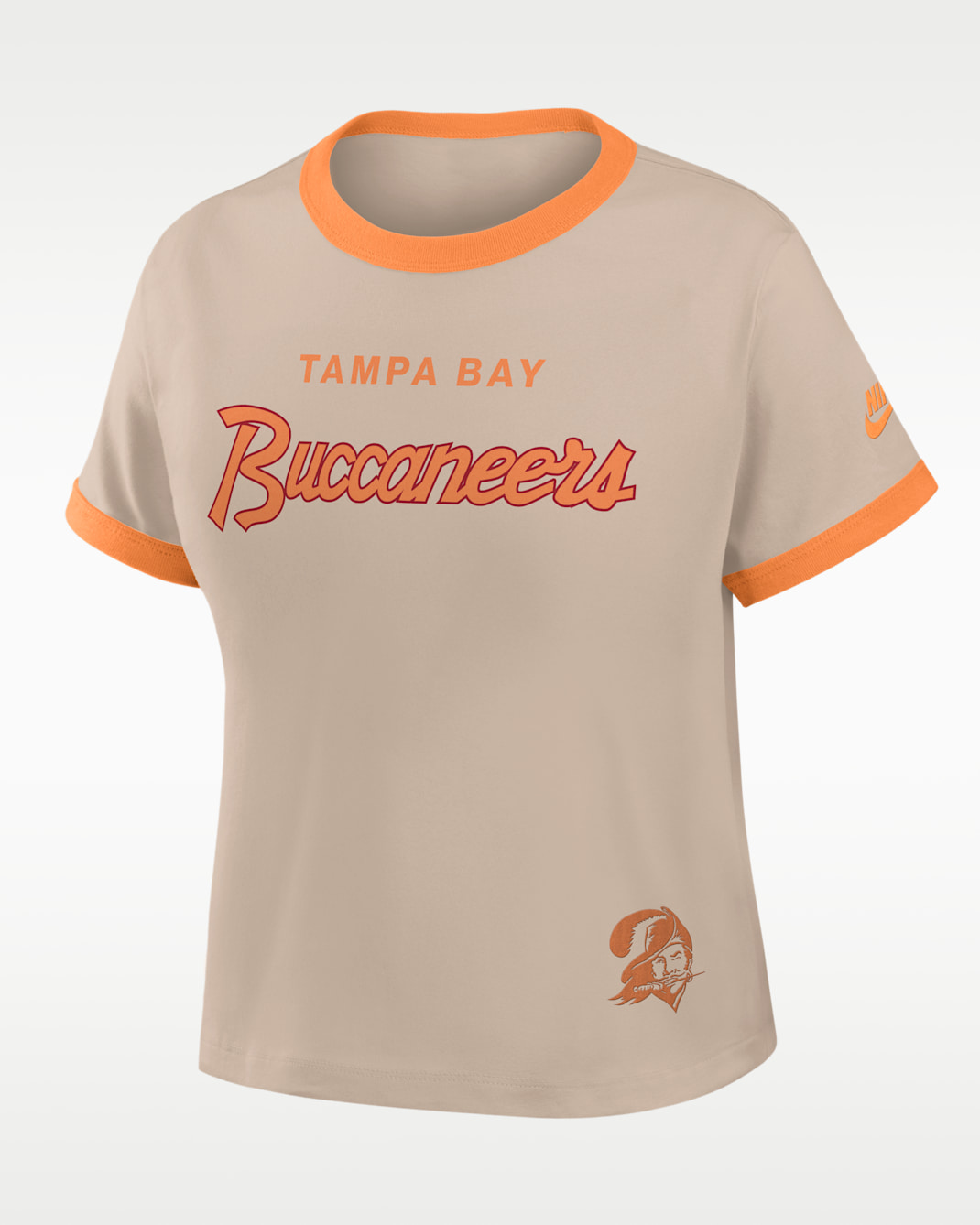 Tampa Bay Buccaneers Rewind Ringer Mod Women's Nike NFL Cropped T-Shirt - Cream
