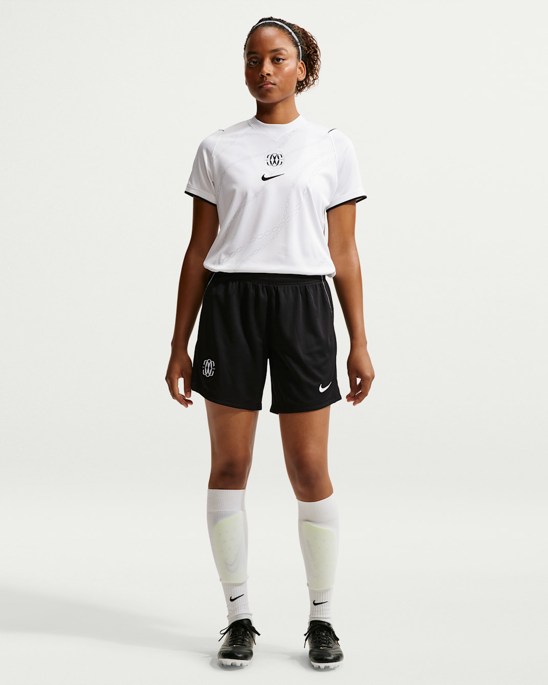 Como Women Nike Dri-FIT Football Shorts Stadium Away - Black/White
