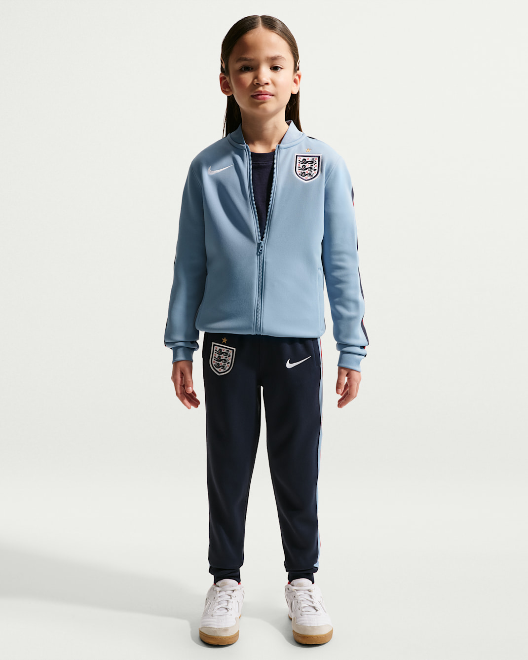 England Strike Younger Kids' Nike Dri-FIT Football Knit Tracksuit - Work Blue/Obsidian/Speed Red/White
