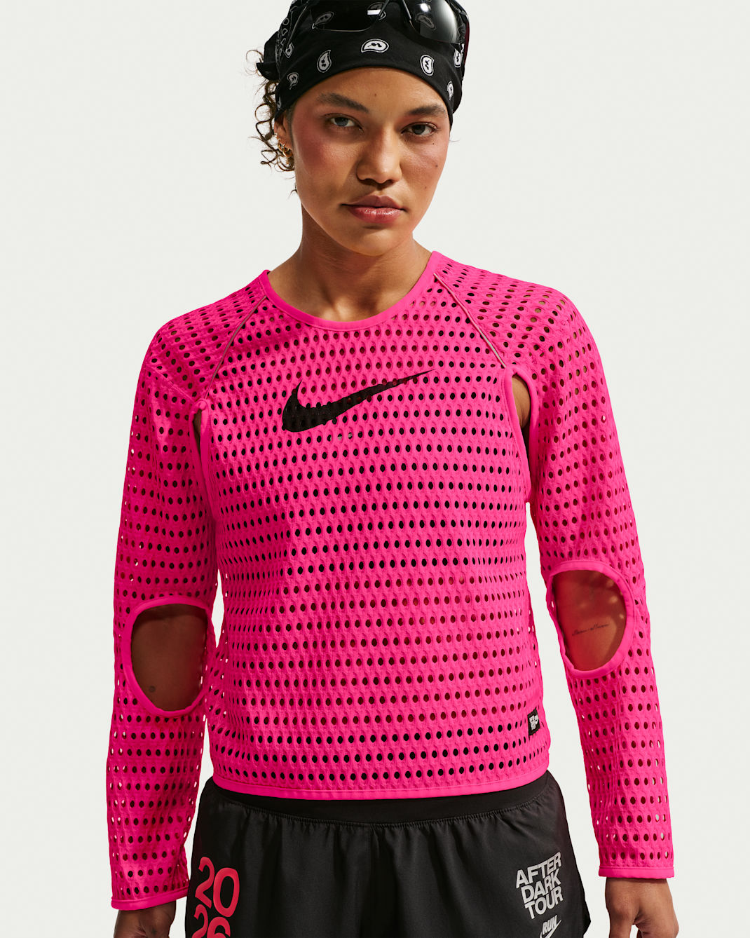 Nike Radical AirFlow After Dark Tour Women's Aero-FIT Long-Sleeve Cropped Running Top - Hyper Pink/Black