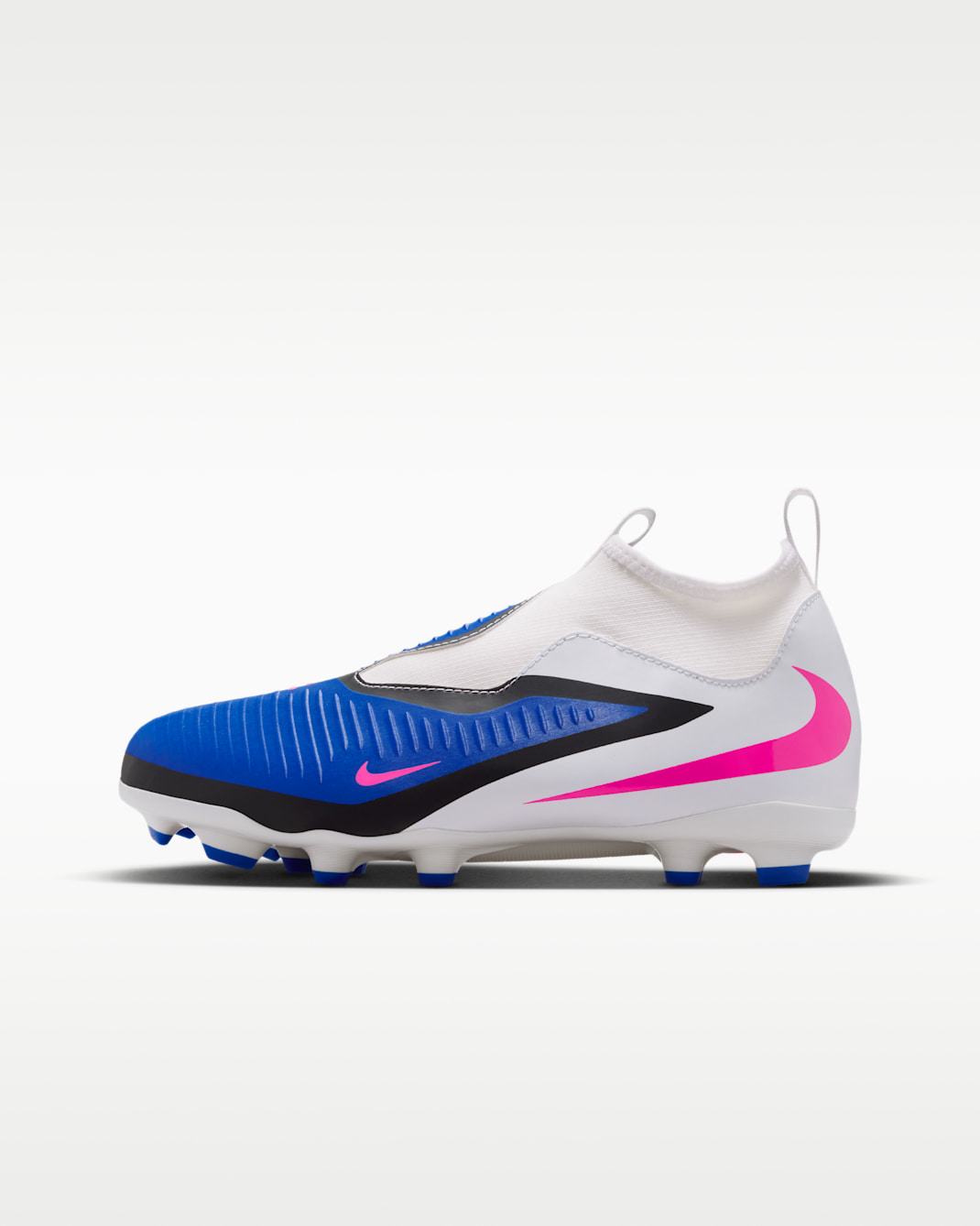 Nike Jr. Phantom 6 High Academy Older Kids' Multi-Ground Football Boot - Racer Blue/White/Pink Blast