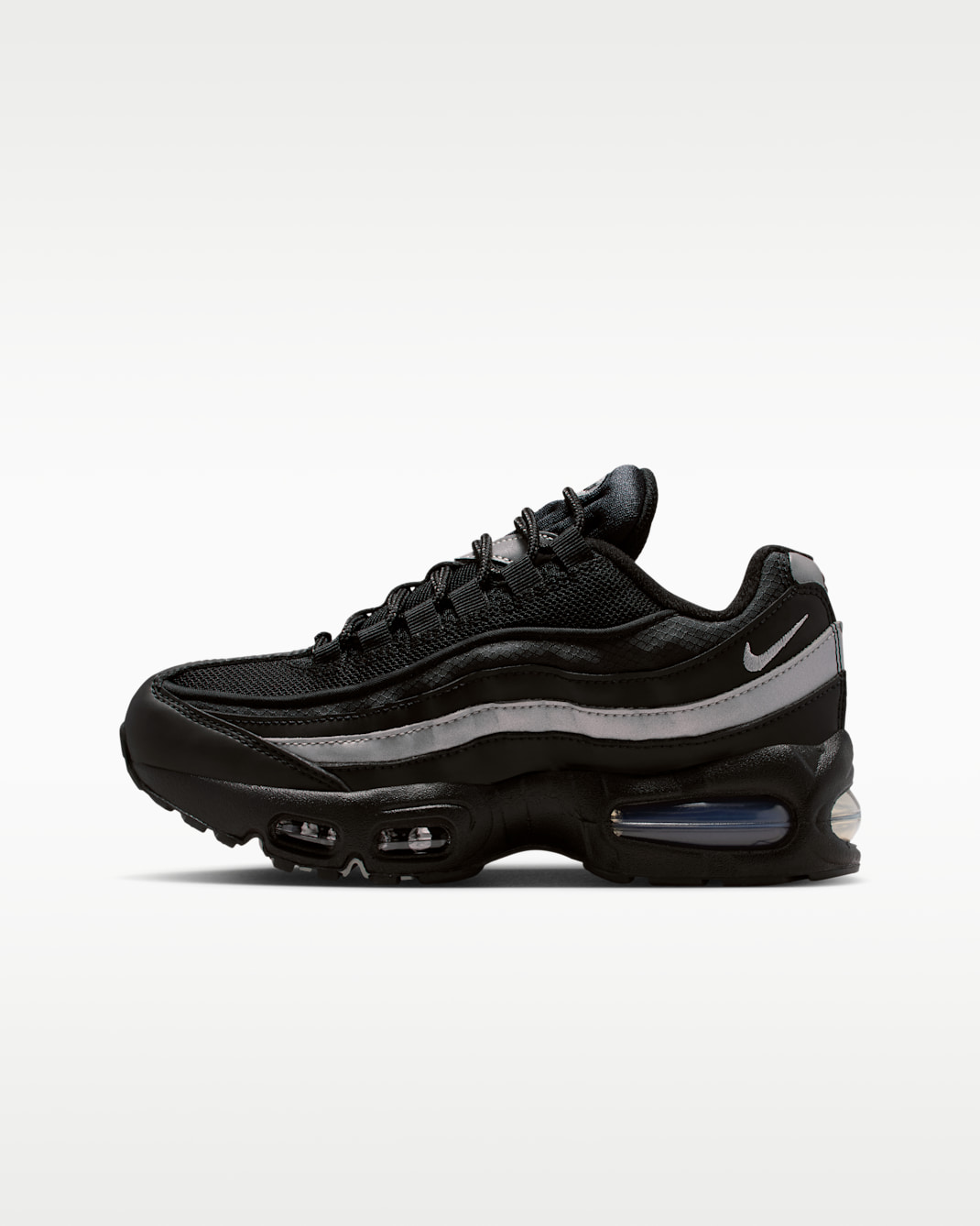 Chaussure Nike Air Max 95 pour ado - Noir/Noir/Blanc/Metallic Silver