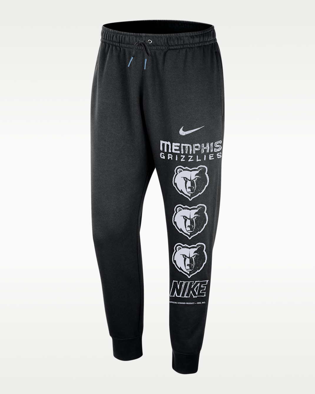 Memphis Grizzlies Courtside Men's Nike NBA Club Fleece Joggers - Black/Light Blue
