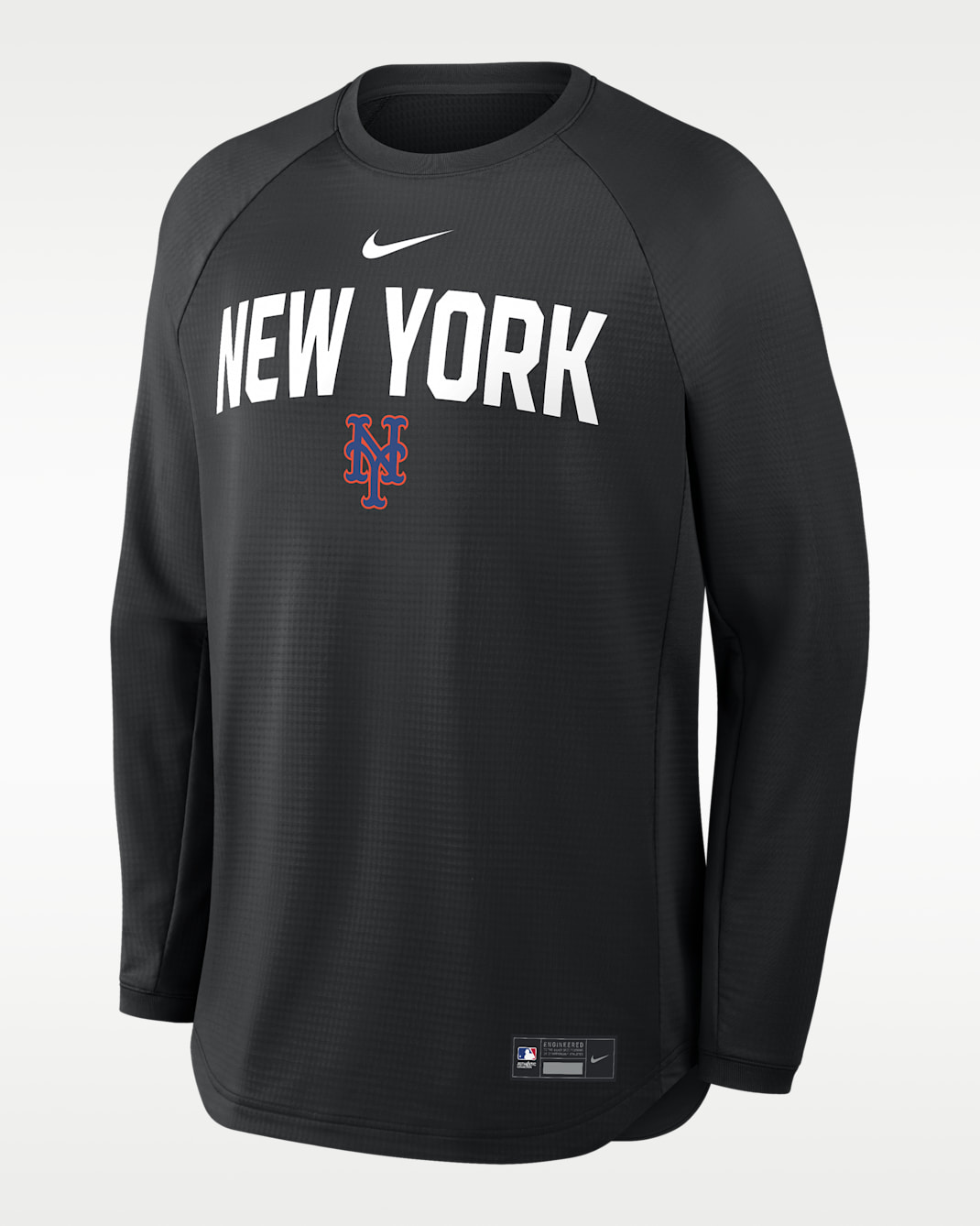 New York Mets Authentic Collection Men's Nike Dri-FIT Pullover Crew - Black