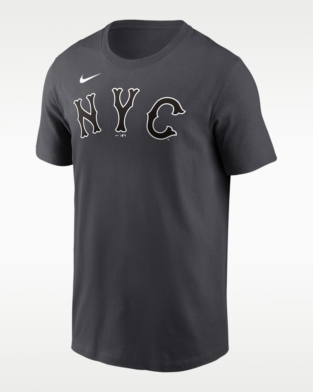 Playera Nike de la MLB para hombre New York Mets City Connect Large Logo - Antracita
