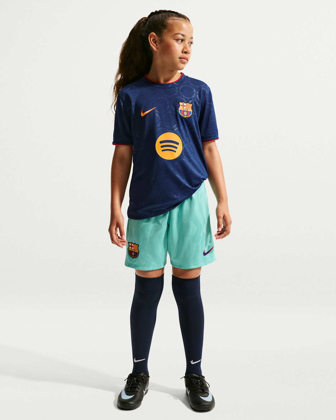 FC Barcelona Third Big Kids' Nike Dri-FIT Soccer Pre-Match Top