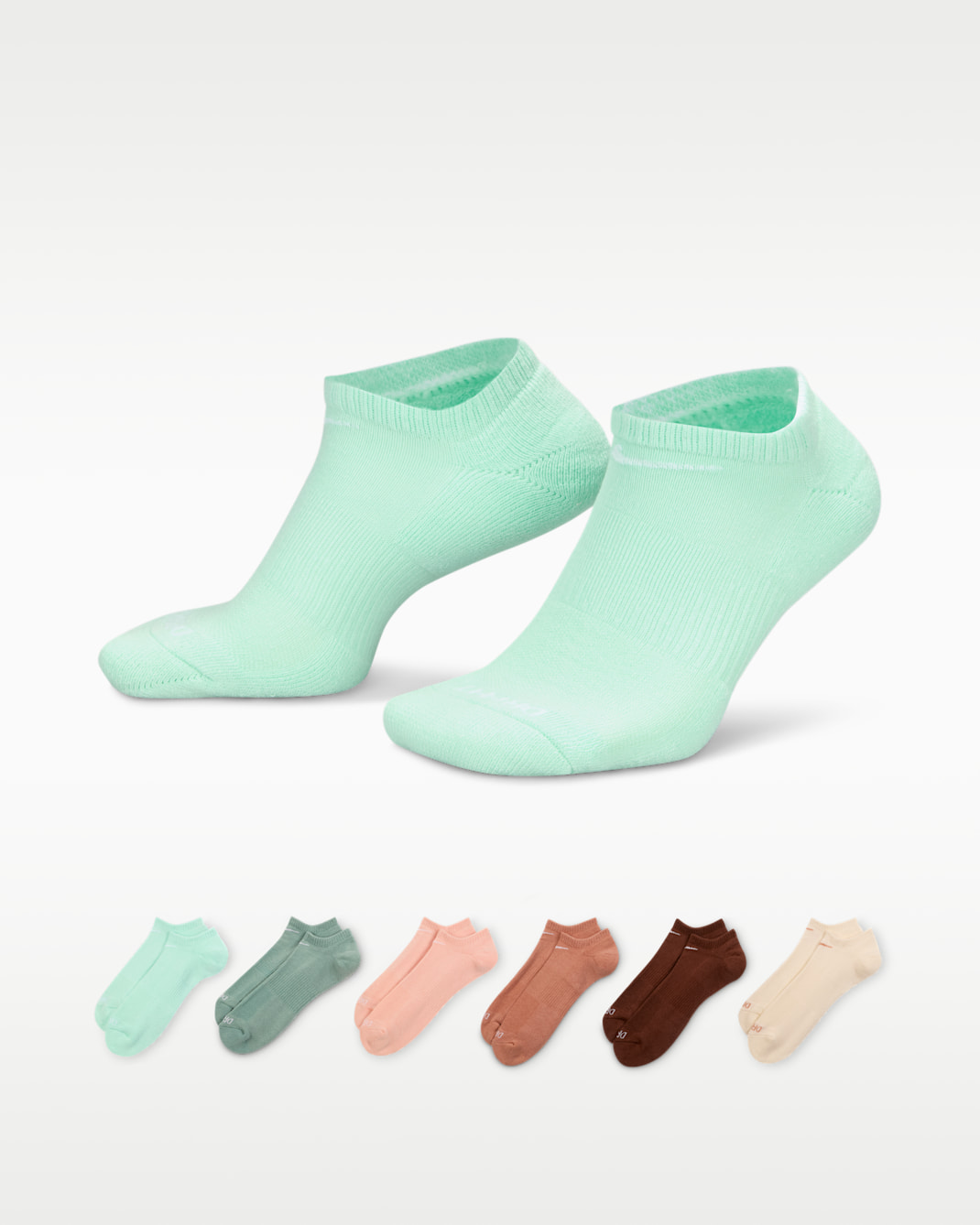 Calcetines invisibles de entrenamiento Nike Everyday Plus Cushioned (6 pares) - Multicolor