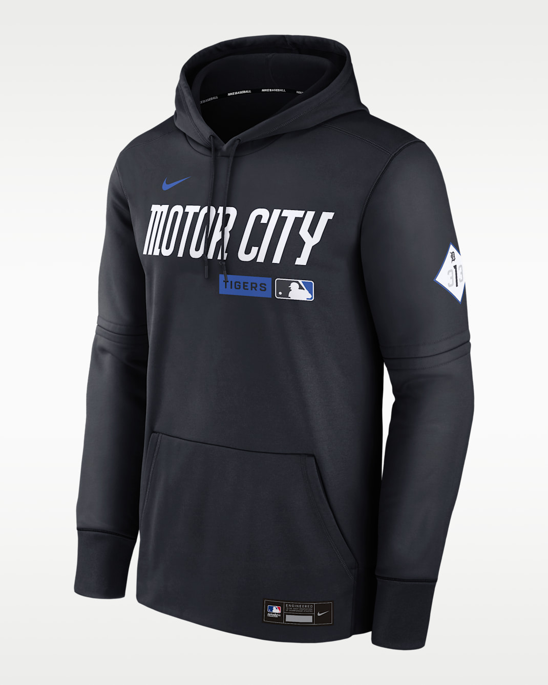 Detroit Tigers Authentic Collection City Connect Men's Nike Therma MLB Pullover Hoodie - Navy