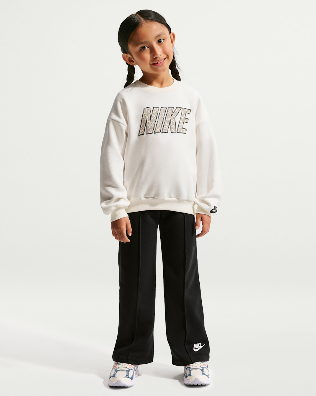 Nike Retro Remix Little Kids' 2-Piece Wide Leg Pants Set - Black