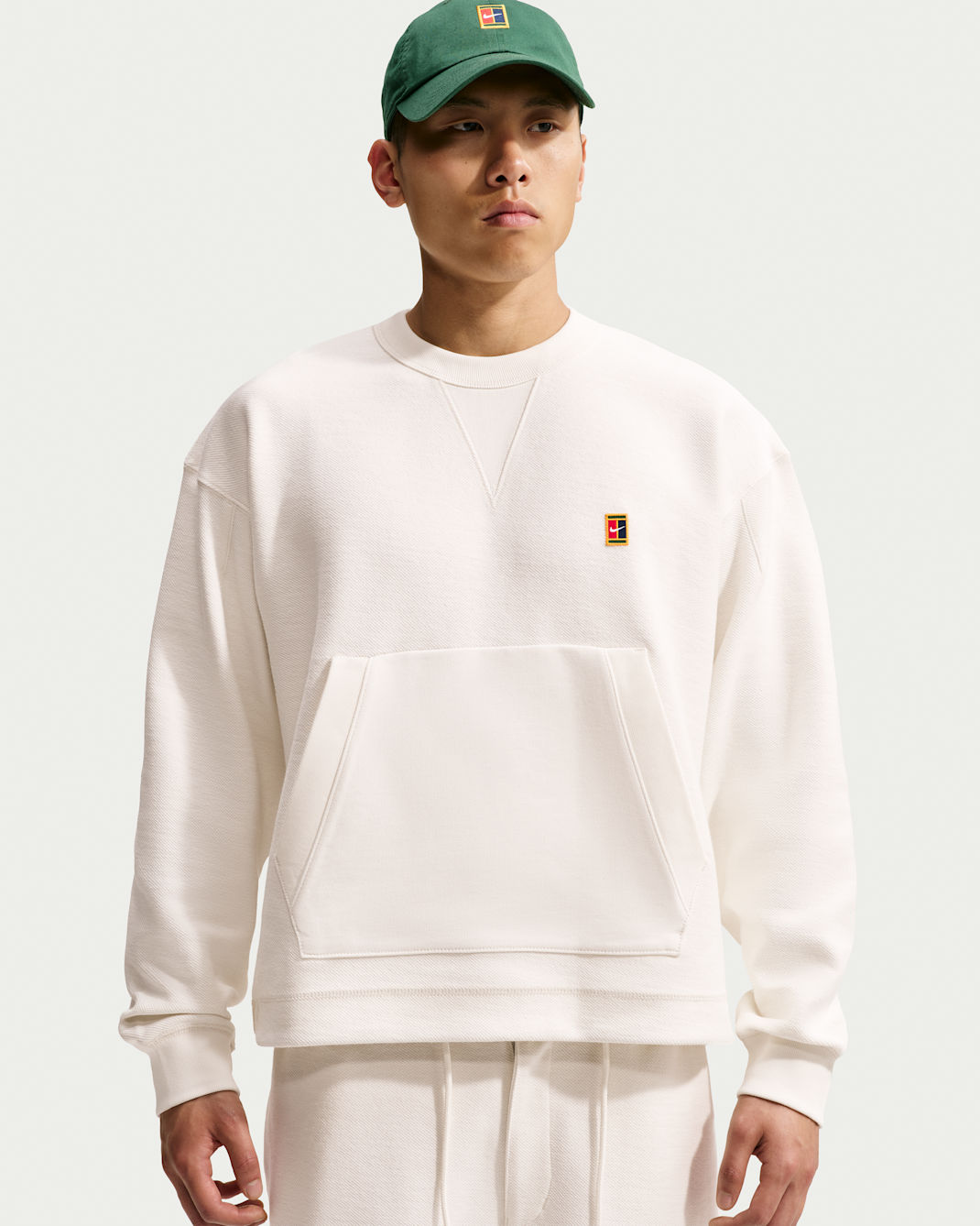 Nike Club Rules tröja i sweatshirttyg med rund hals för män - Sail/Svart