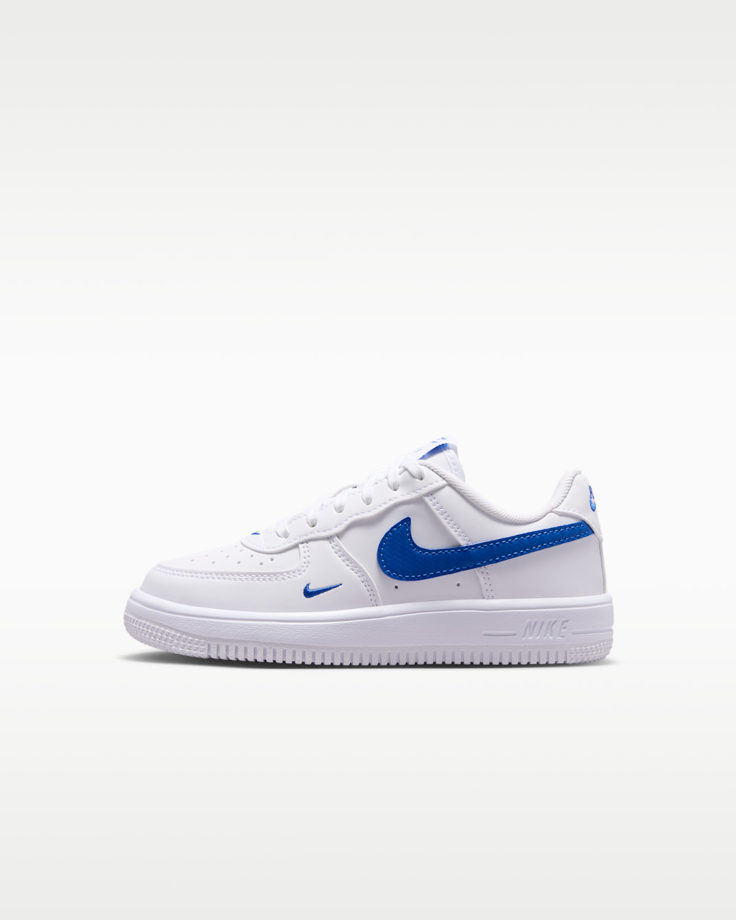 Force 1 Tech Essential Little Kids' Shoes - White/Game Royal