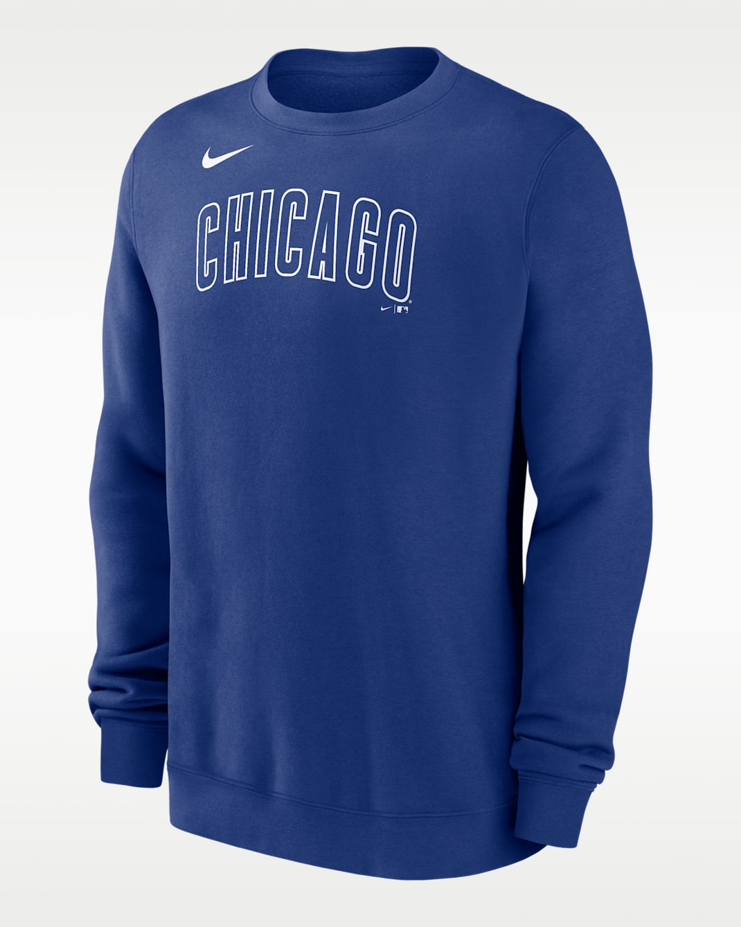 Sudadera de cuello redondo sin cierre Nike de la MLB para hombre Chicago Cubs Wordmark - Royal