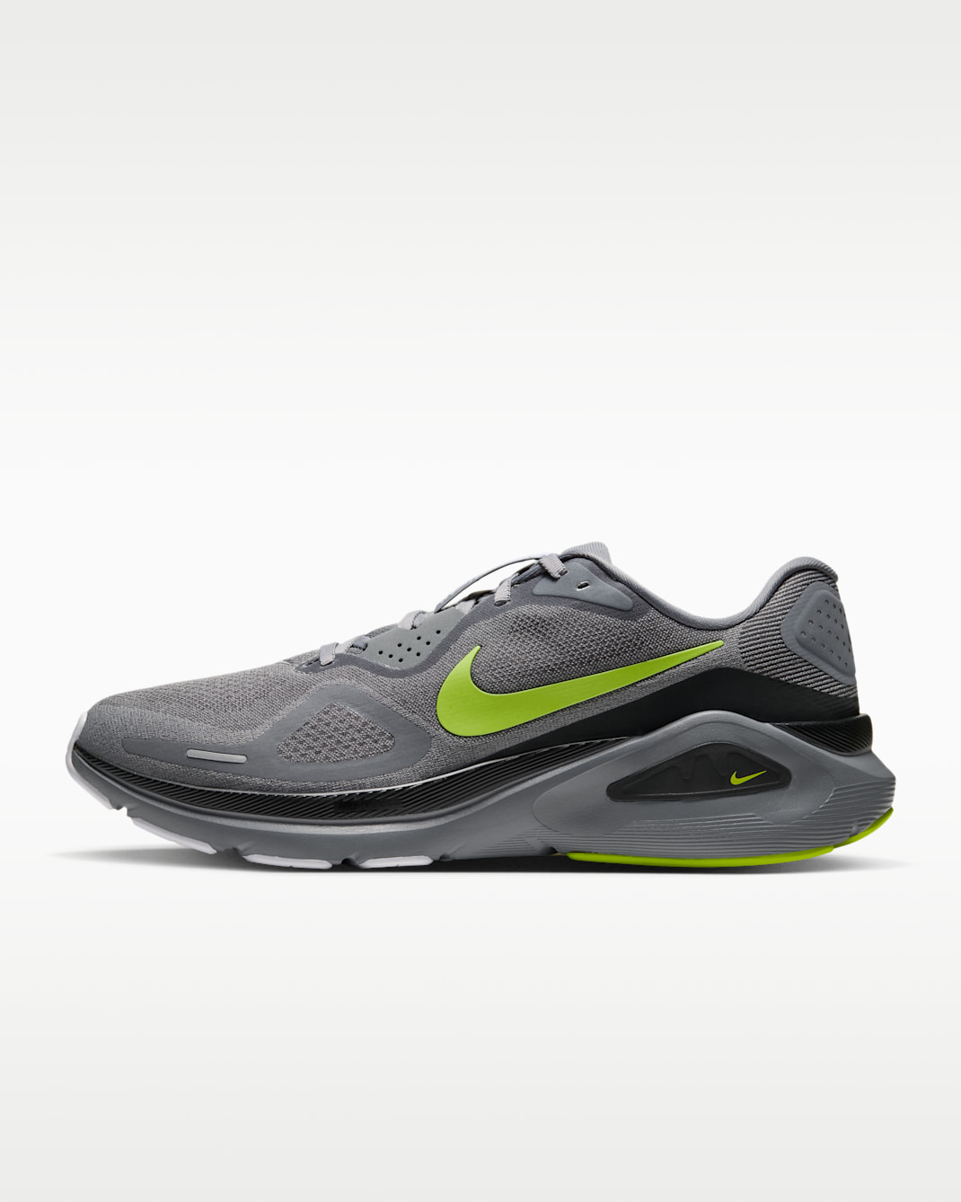 Nike Structure 26 Men's Road Running Shoes - Cool Grey/Dark Smoke Grey/White/Lemon Venom