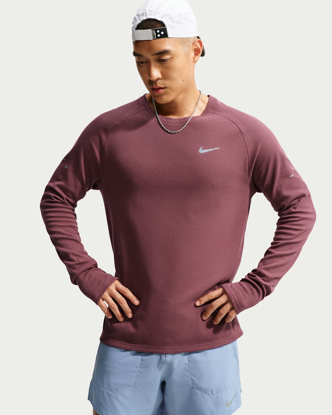 Nike Stride Men's Dri-FIT Running Waffle Crew - Light Boulder