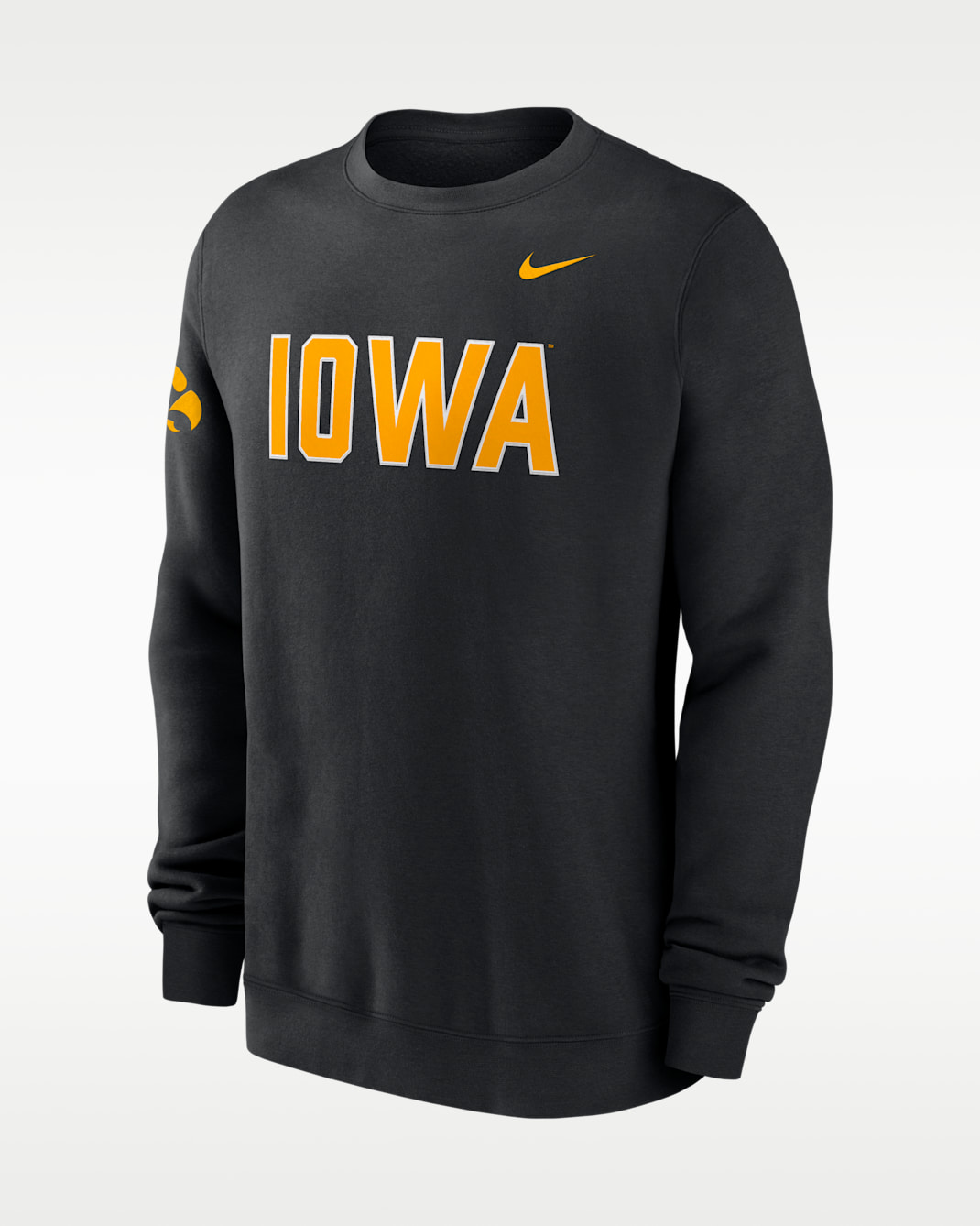 Iowa Sideline Club Men's Nike College Pullover Crew - Black