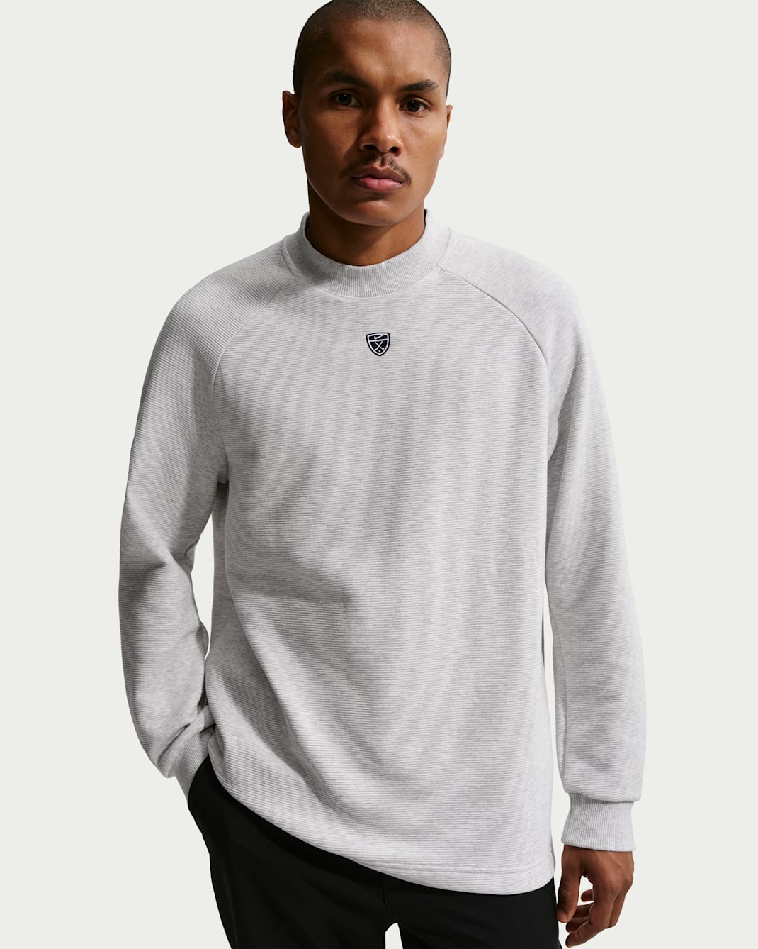 Nike Par Men's Therma-FIT Golf Crew-Neck Top - Wolf Grey/White/Black