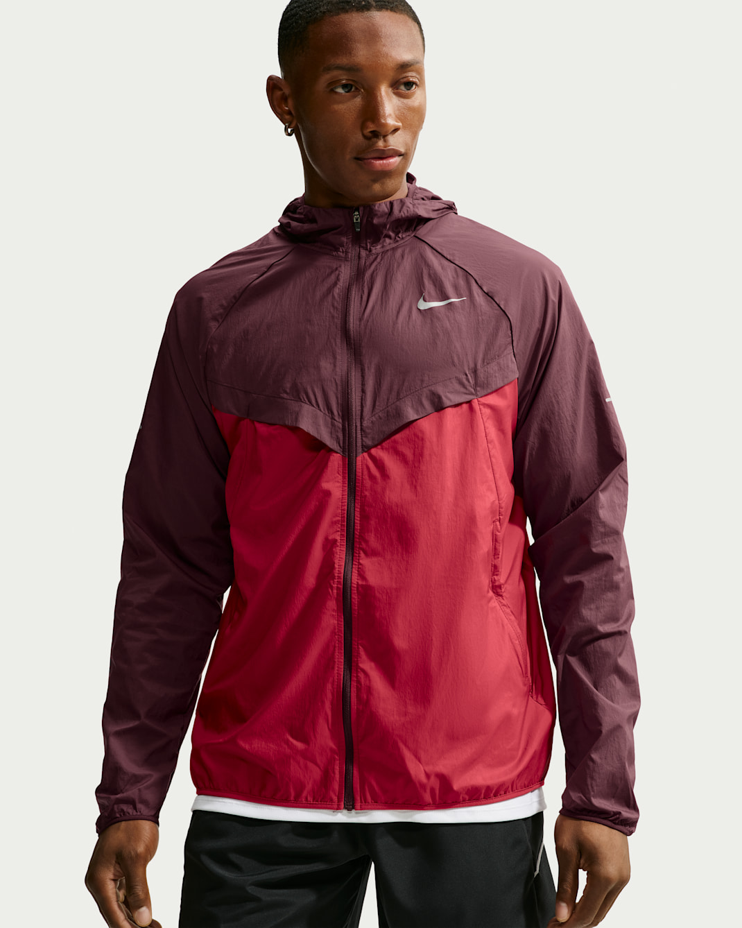 Nike Stride Men's Repel UV Running Jacket - Mystic Dates/Tough Red