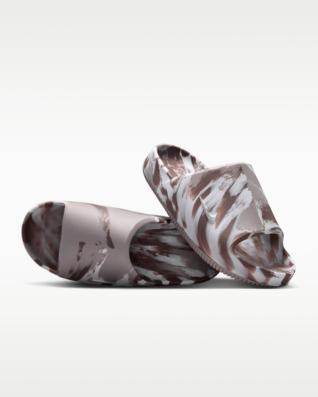 Nike Calm 2.0 Women's Marbled Slides - Sail/Mink Brown/Moon Particle