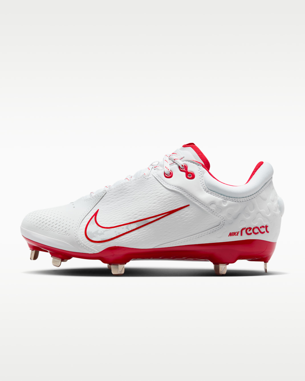 Nike Hyperdiamond 4 Elite Women's Softball Cleats - White/Pure Platinum/University Red