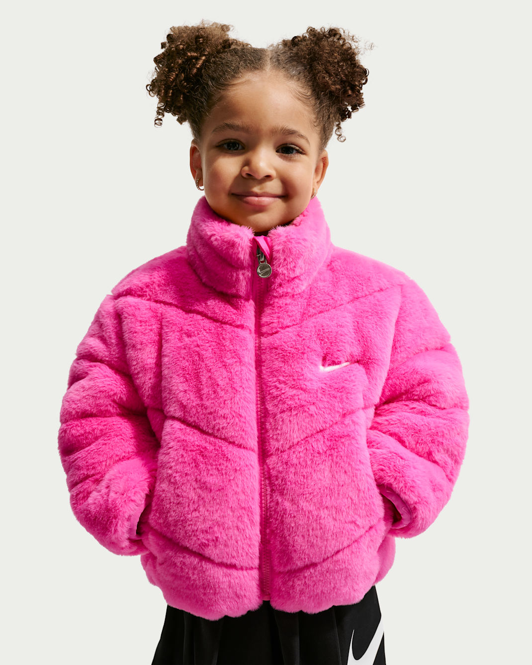 Chamarra acolchada de piel sintética infantil Nike - Rosa alegre
