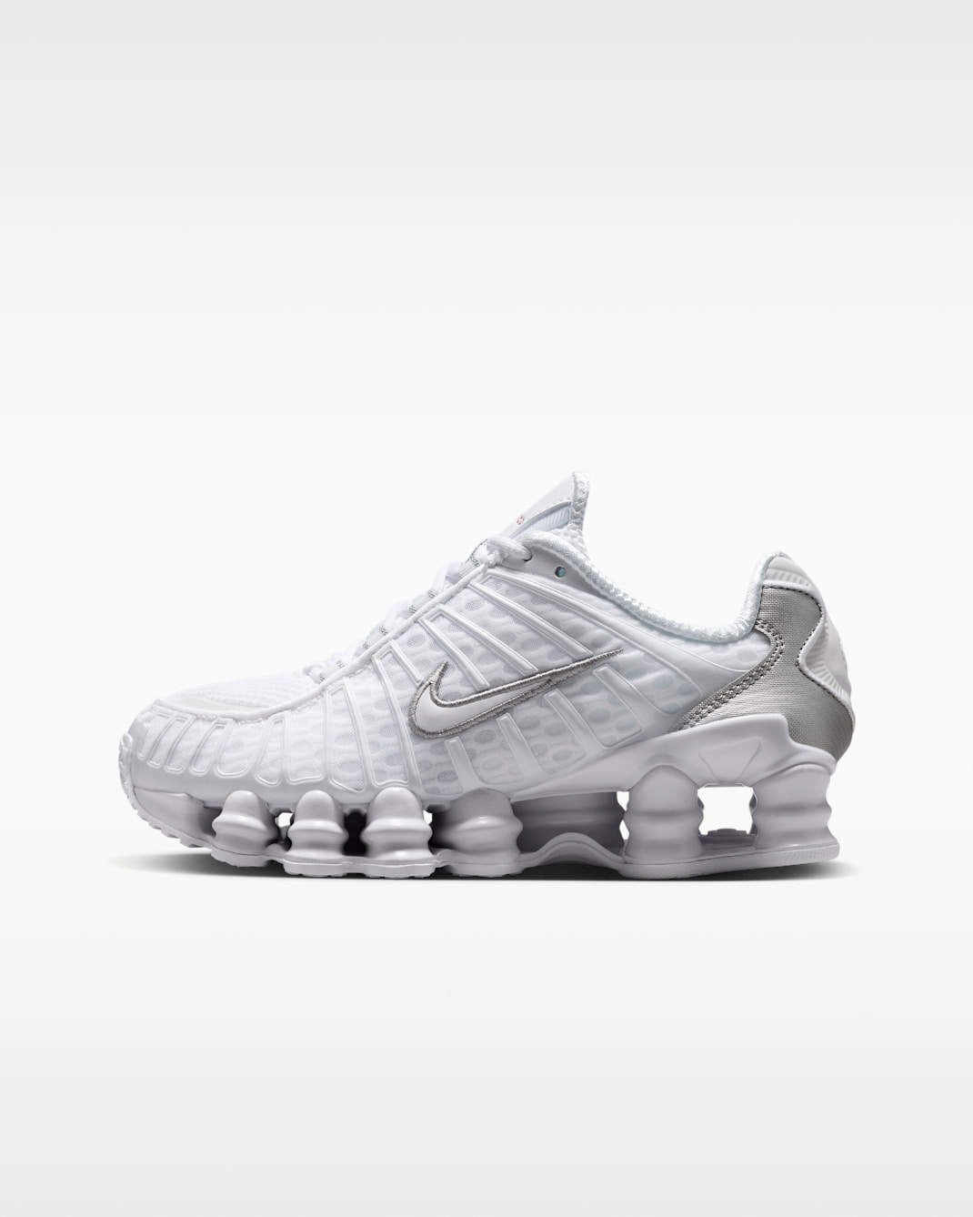 Nike Shox TL Older Kids' Shoes - White/Metallic Silver/Max Orange/White