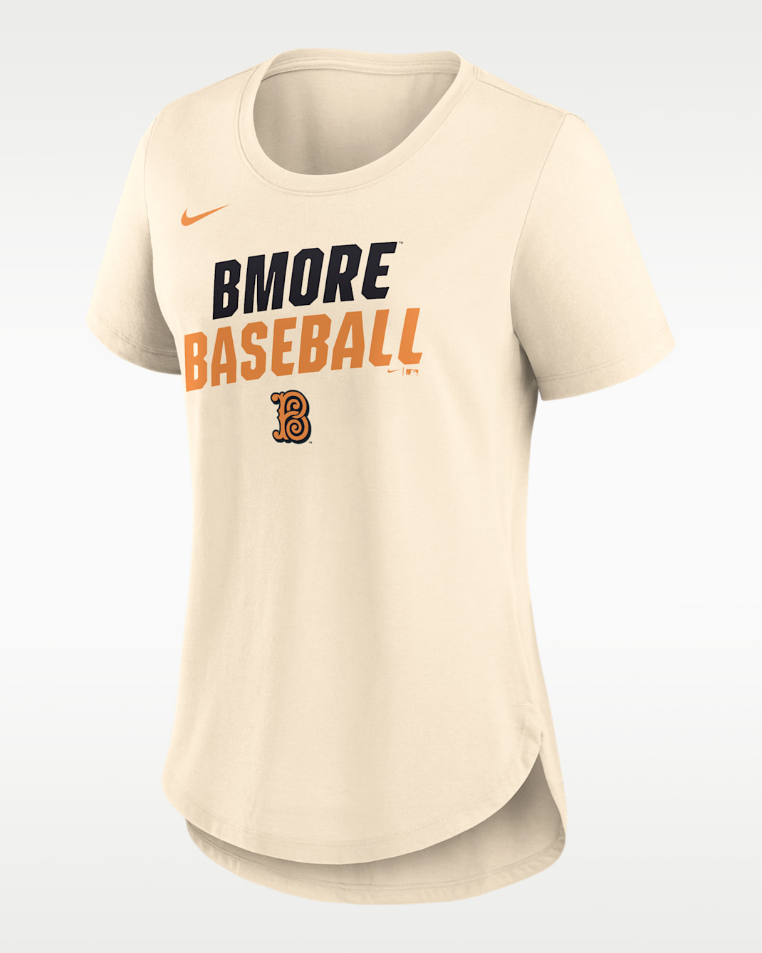 Baltimore Orioles Team Phrase City Connect Lockup Women's Nike MLB T-Shirt - Natural