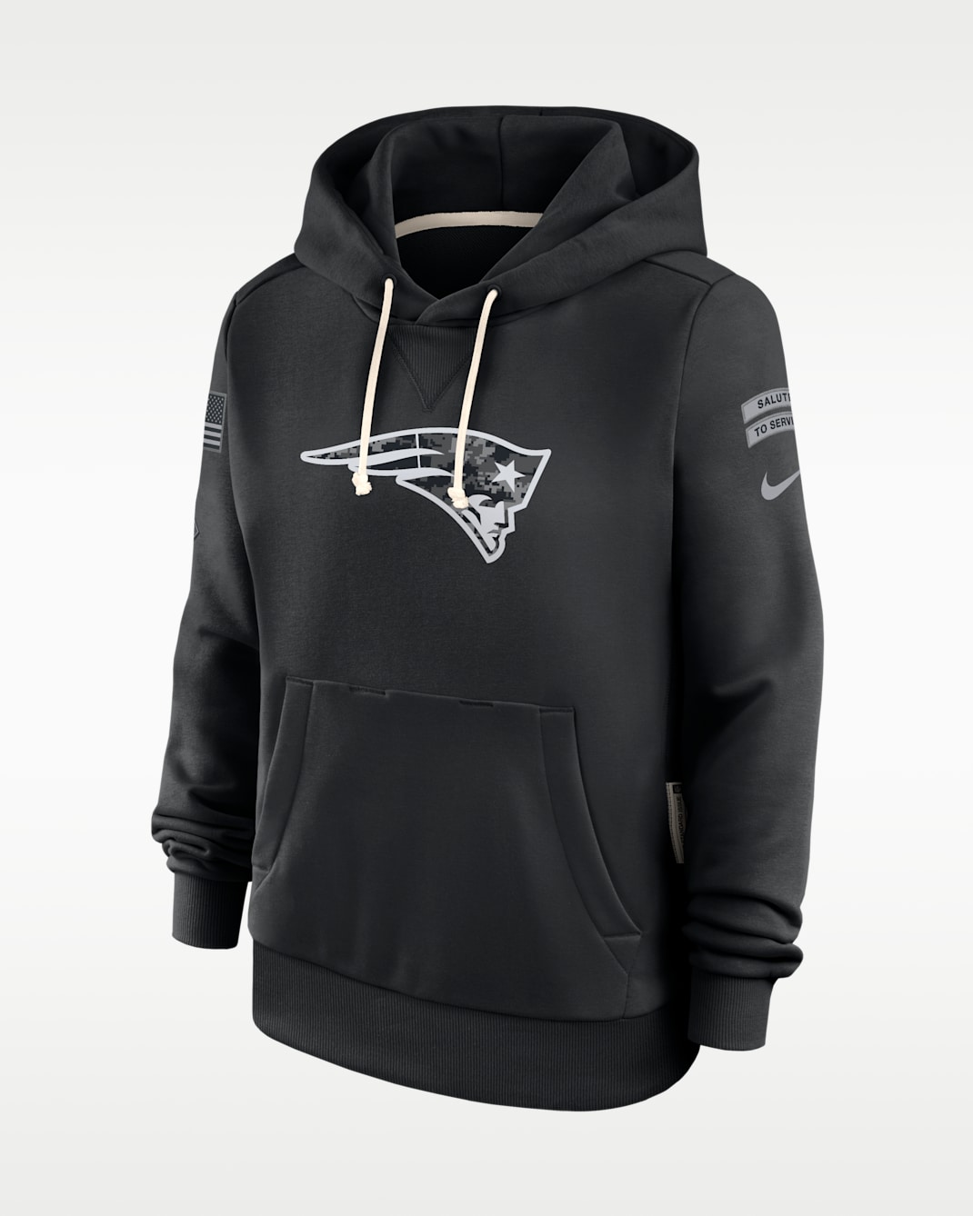 New England Patriots Salute to Service Sideline Women's Nike Dri-FIT NFL Pullover Hoodie - Black