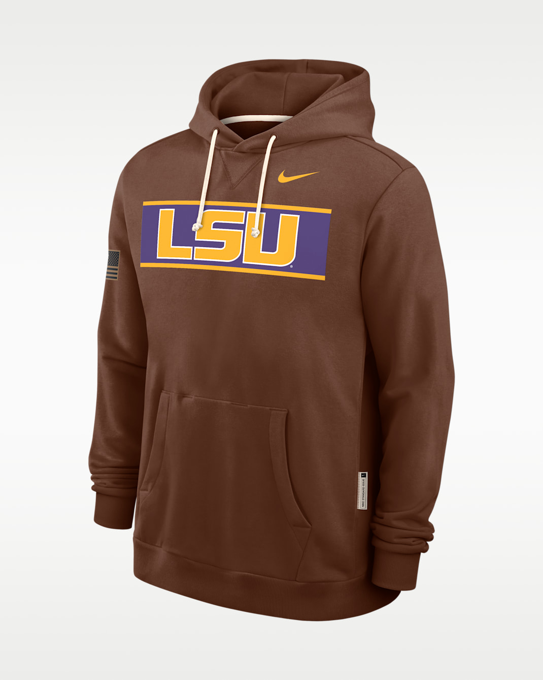 LSU 2026 Military Appreciation Standard Issue Men's Nike Dri-FIT College Pullover Hoodie - Brown