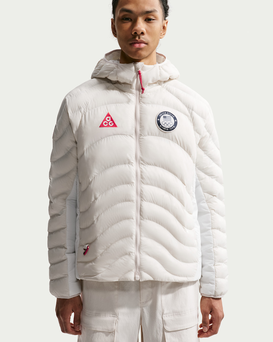 Nike ACG x United States Olympic Team Men's Therma-FIT ADV Jacket - Light Orewood Brown/Summit White/Obsidian/Chile Red