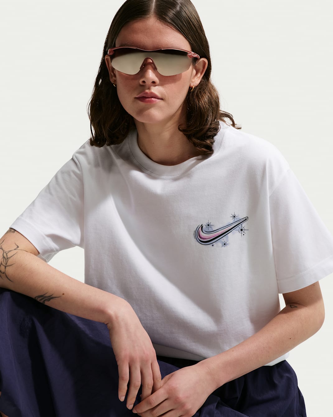 Playera oversized para mujer Nike Sportswear Classic - Blanco