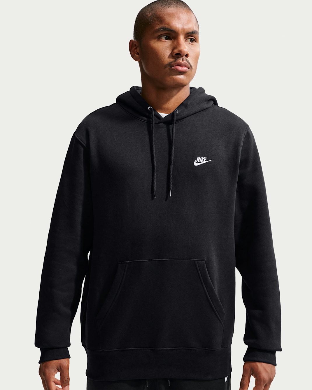 Nike Club Men's Pullover Fleece Hoodie - Black/Black/White