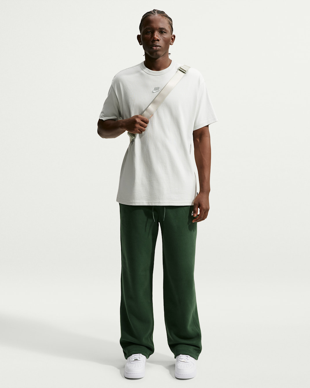 Nike Sportswear Club Men's Fleece Bungee Pants - Fir/Fir/White