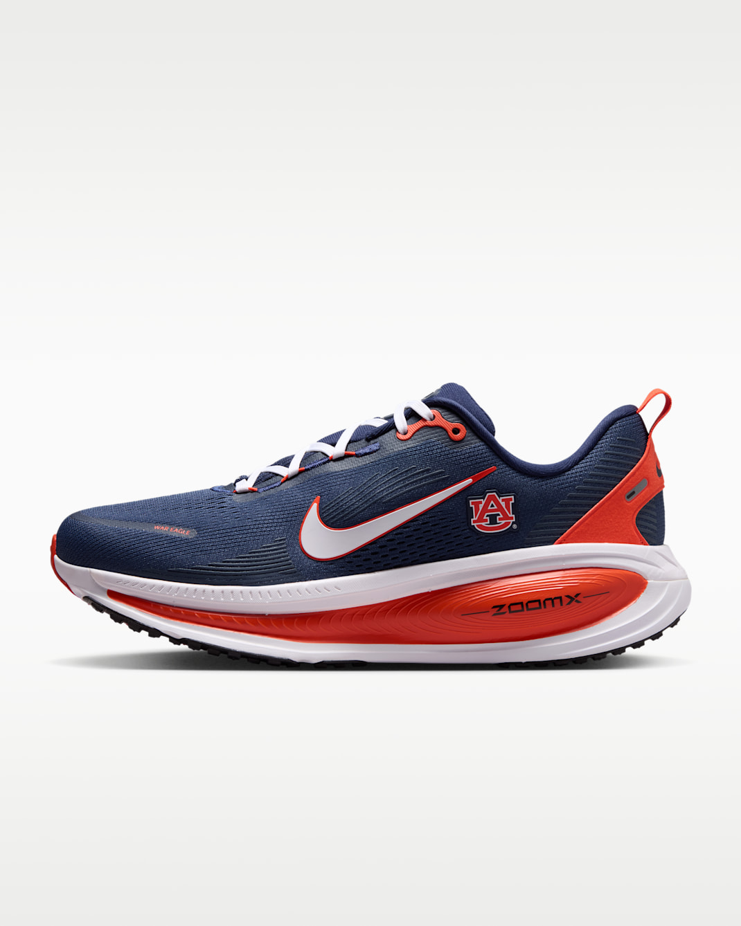 Tenis de correr en pavimento para hombre Nike College Vomero 18 (Auburn) - Azul marino universitario/Naranja team/Blanco