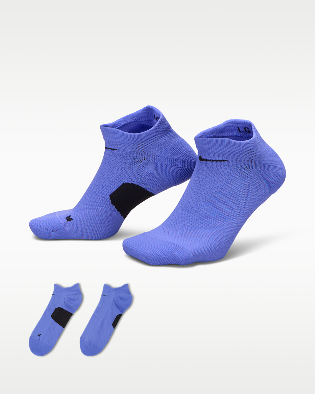 Nike Running Midweight No-Show Socks (1 Pair) - Sapphire/Black/Black