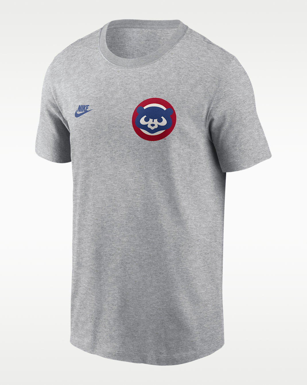 Chicago Cubs Cooperstown 2-Hit Large Logo Men's Nike MLB T-Shirt - Charcoal Heather