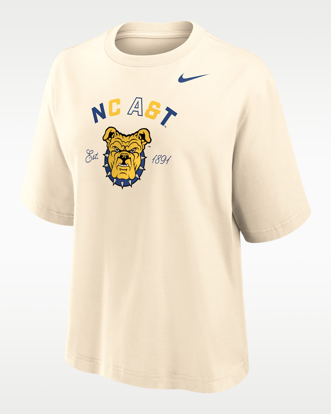 Nike College (North Carolina A&T University) Women's Boxy Cotton T-Shirt - Natural