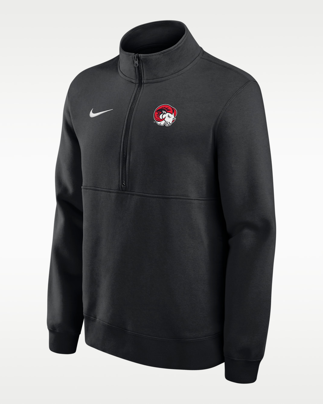 Sudadera universitaria Nike de tejido Fleece de medio cierre para hombre Winston-Salem State Rams Club - Negro