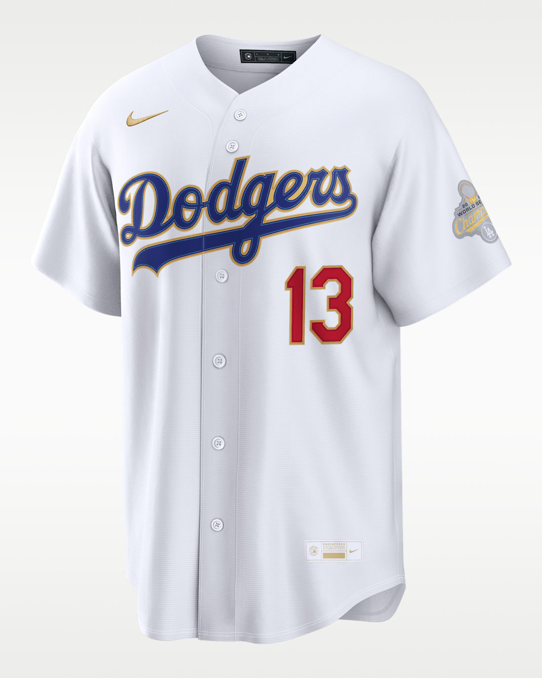 Max Muncy Los Angeles Dodgers 2025 World Series Champion Gold Series Men's Nike MLB Stadium Jersey - White