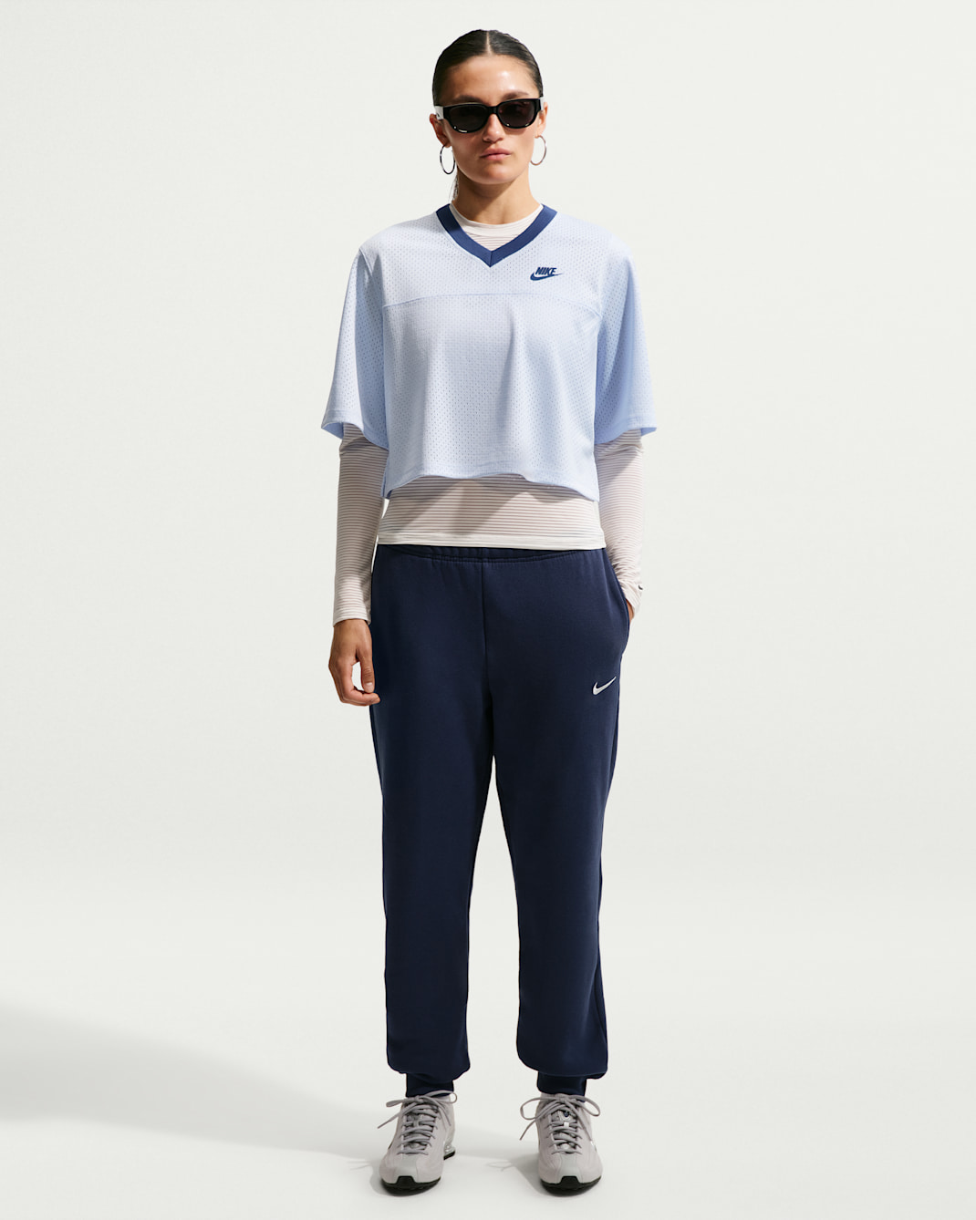 Nike Studio Fleece Medium Weight Women's Mid-Rise Joggers - Midnight Navy/Sail