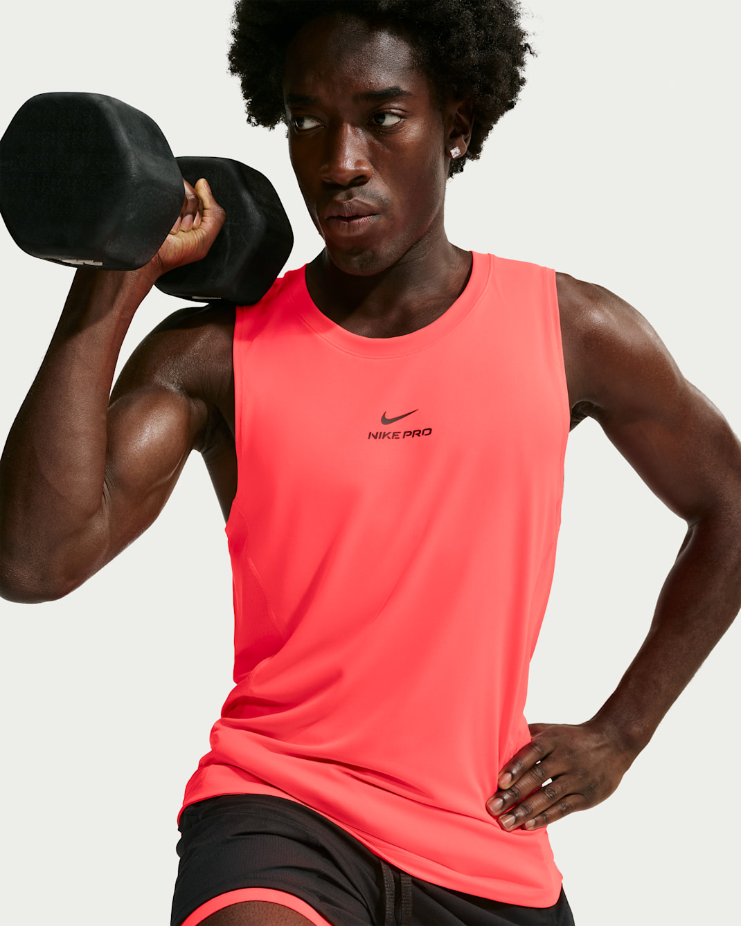 Nike Pro Dri-FIT Trainings-Tanktop (Herren) - Laser Crimson/Schwarz