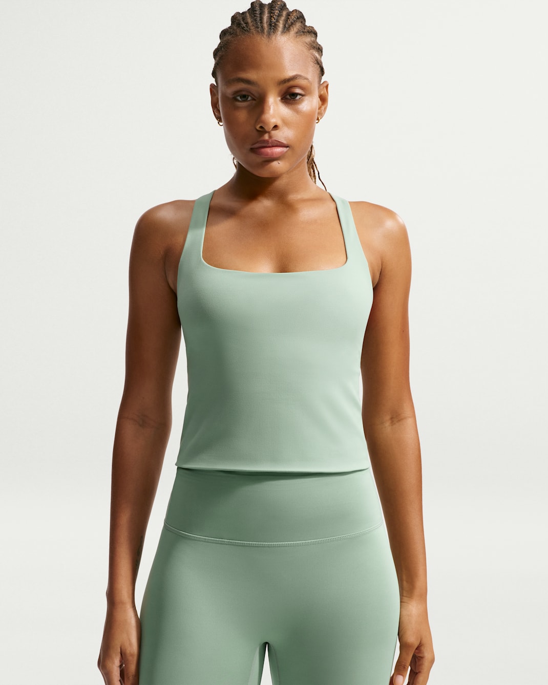 Camiseta de tirantes con bra deportivo de baja sujeción para mujer Nike Zenvy - Vapor/Blanco