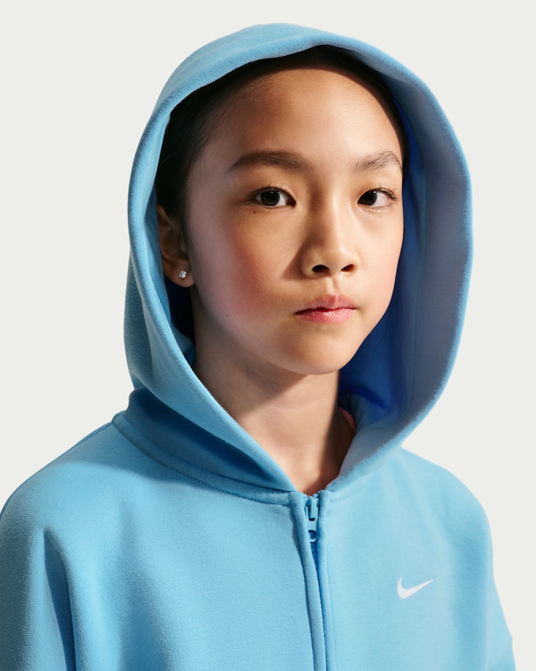 Nike Sportswear Studio Fleece Big Kids' (Girls') Oversized Full-Zip Hoodie