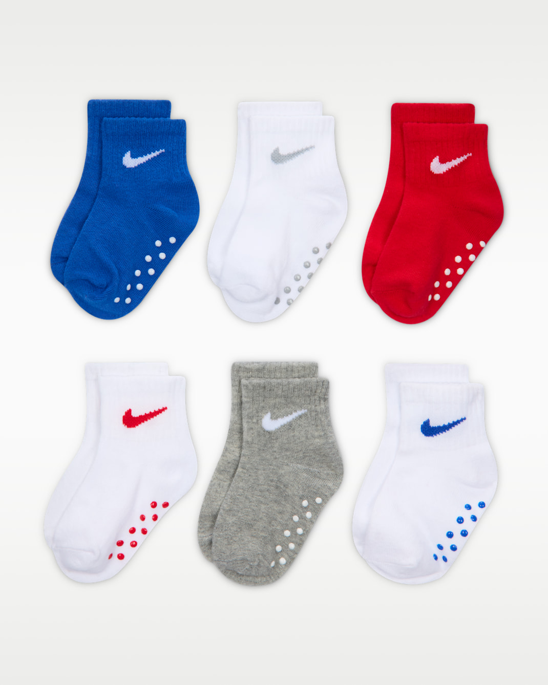 Nike Baby (12-24) Pop Colour Ankle Gripper Socks (6 Pairs) - Game Royal